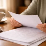 Person reviewing mortgage documents after the death of a homeowner in Washington State